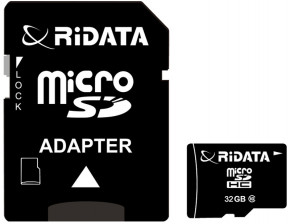   RiDATA microSDHC 32GB Class 10 + SD 