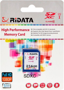   Ridata SDXC 256GB Class 10 UHS-I (FF970342)