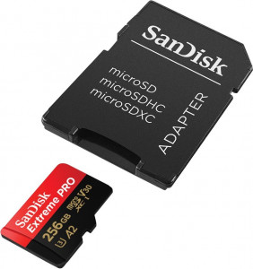   SanDisk 256 GB microSDXC UHS-I U3 Extreme Pro A2 + SD Adapter SDSQXCZ-256G-GN6MA 3