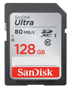   SDXC 128GB UHS-I Class 10 SanDisk Ultra (SDSDUNC-128G-GN6IN)