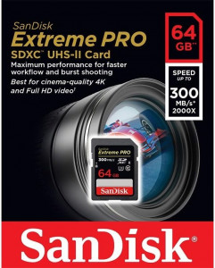   SanDisk SDXC Extreme 64GB Class 10 UHS-I (U3)   R-300MB/s   (SDSDXDK-064G-GN4IN)