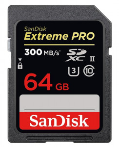   SDXC 64GB UHS-II U3 Class 10 SanDisk Extreme Pro R300/W260MB/s 4K (SDSDXPK-064G-GN4IN)