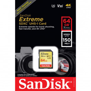   SANDISK 64GB SDXC class 10 UHS-I Extreme (SDSDXV6-064G-GNCIN) (WY36dnd-232226) 4