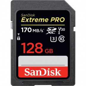   SDXC 128GB UHS-I U3 Class 10 SanDisk Extreme Pro R170/W90MB/s (SDSDXXY-128G-GN4IN)