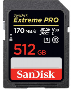   SDXC 512GB UHS-I U3 Class 10 SanDisk Extreme Pro R170/W90MB/s (SDSDXXY-512G-GN4IN)