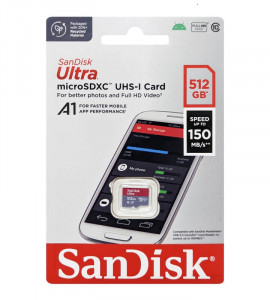   SanDisk microSDXC Ultra 512GB Class 10 UHS-I A1  150 /   (SDSQUAC-512G-GN6MN) 3