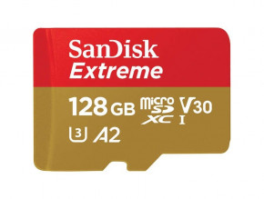   SanDisk microSDXC Extreme For Mobile Gaming 128GB Class 10 UHS-I (U3) V30 A2 W-90MB/s    (SDSQXAA-128G-GN6GN)