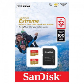   MicroSDHC 32GB UHS-I/U3 Class 10 SanDisk Extreme A1 R100/W60MB/s + Adapter SD