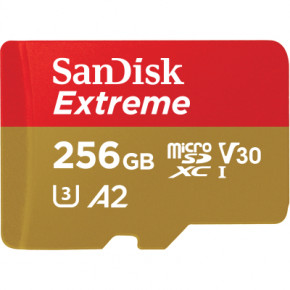   microSD 256GB SanDisk C10 UHS-I U3 R190/W130MB/s Extreme V30 (SDSQXAV-256G-GN6MN)