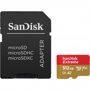   SanDisk microSDXC Extreme 512GB Class 10 UHS-I (U3) V30 A2   +SD- (SDSQXAV-512G-GN6MA) 4