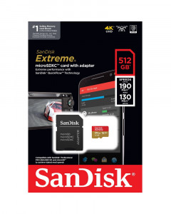   SanDisk microSDXC Extreme 512GB Class 10 UHS-I (U3) V30 A2   +SD- (SDSQXAV-512G-GN6MA) 5