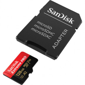   microSD 128GB SanDisk C10 UHS-I U3 R200/W90MB/s Extreme Pro V30 + SD (SDSQXCD-128G-GN6MA) 5