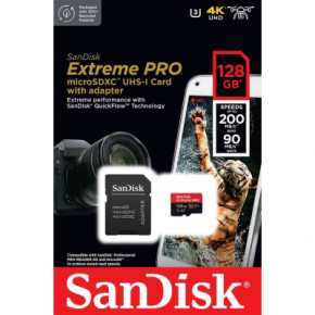   microSD 128GB SanDisk C10 UHS-I U3 R200/W90MB/s Extreme Pro V30 + SD (SDSQXCD-128G-GN6MA) 6