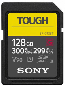  ' Sony 128GB SDXC C10 UHS-II U3 V90 R300/W299MB/s Tough (SFG1TG)