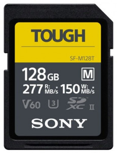  ' Sony 128GB SDXC C10 UHS-II U3 V60 R277/W150MB/s Tough (SFM128T.SYM)