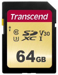  ' Transcend 64GB SDXC C10 UHS-I (TS64GSDC500S)