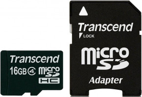   Transcend microSDHC class 4 SD adapter 16Gb #I/S