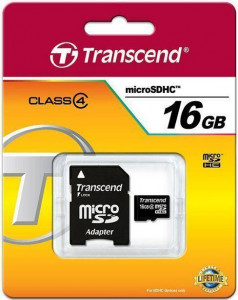   Transcend microSDHC class 4 SD adapter 16Gb #I/S 3