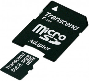   Transcend microSDHC class 4 SD adapter 8Gb #I/S 3