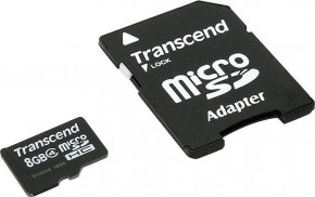   Transcend microSDHC class 4 SD adapter 8Gb #I/S 4