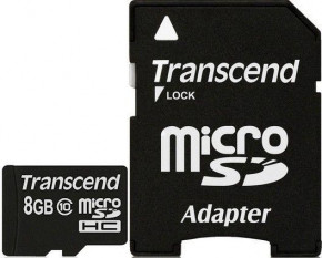   Transcend microSDXC/SDHC Class 10 SD adapter 8Gb #I/S