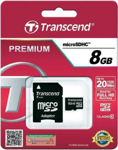   Transcend microSDXC/SDHC Class 10 SD adapter 8Gb #I/S 4