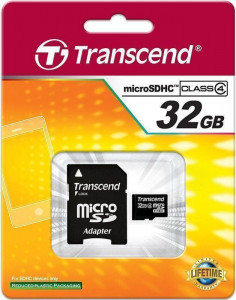   Transcend microSDHC class 4 SD adapter 32Gb #I/S 3