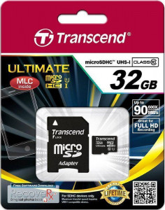   Transcend microSDHC Class 10 UHS-I 600x SD adapter 32Gb #I/S 3