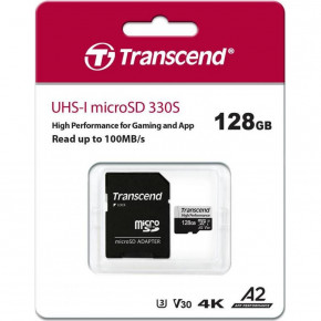   Transcend 128GB microSDXC class 10 UHS-I U3 A2 (TS128GUSD330S) (WY36dnd-225822)