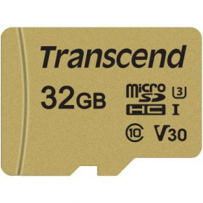   Transcend 32GB microSDHC class 10 UHS-I U3 V30 (TS32GUSD500S) (WY36dnd-232242)