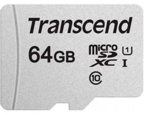   MicroSDXC 64GB UHS-I Class 10 Transcend 300S + Adapter SD (TS64GUSD300S-A)