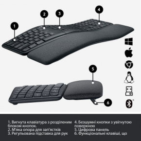  Logitech ERGO K860 Bluetooth/Wireless UA Black (920-010108) 7
