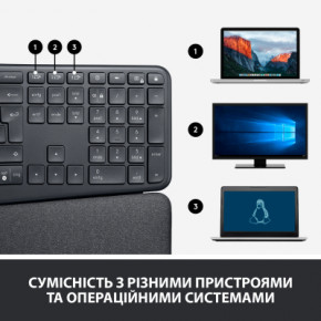  Logitech ERGO K860 Bluetooth/Wireless UA Black (920-010108) 10