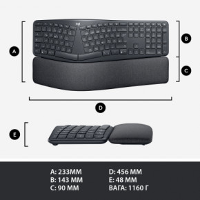  Logitech ERGO K860 Bluetooth/Wireless UA Black (920-010108) 13