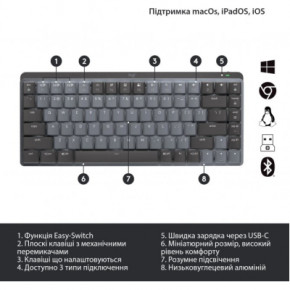  Logitech MX Mechanical Mini Illuminated UA Graphite (920-010782) 7