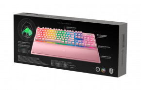  Razer BlackWidow V3 Green Switch US Layout Quartz USB RGB Pink (RZ03-03541800-R3M1) 4