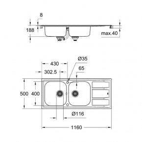   Grohe Sink K400 31587SD0 3