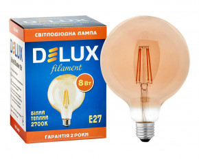   Delux Globe G125 8 E27 2700 amber filament