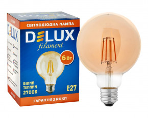   Delux Globe G95 6 E27 2700 amber filament