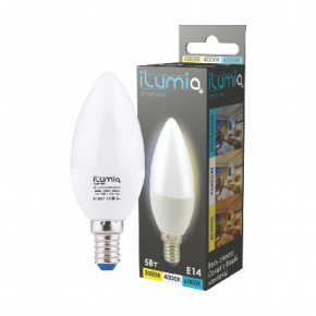 LED  Ilumia 5W 27 C37 3000-6000   500Lm (064)