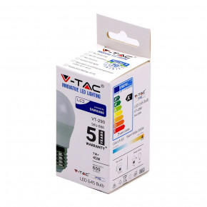   V-TAC, 7W-60W, SKU-866, SAMSUNG CHIP E27 G45 Plastic, 3000K (3800157640114) 9