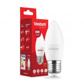  LED Vestum C37 4W 3000K 220V E27 3