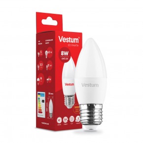  LED Vestum C37 8W 3000K 220V E27 3