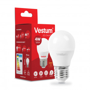  LED Vestum G45 4W 3000K 220V E27 3