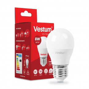  LED Vestum G45 8W 4100K 220V E27