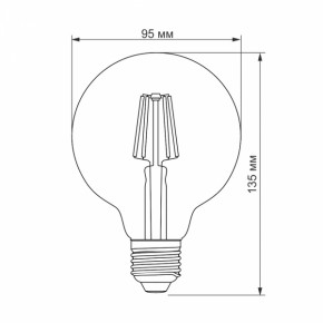 LED  TITANUM  Filament G95 6W E27 2200K  (TLFG9506272A) 4