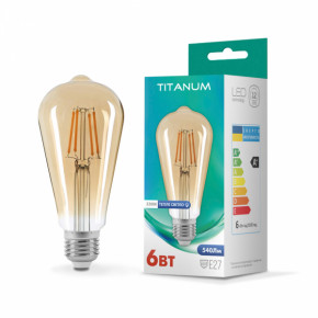 LED  TITANUM  Filament ST64 6W E27 2200K   (TLFST6406272A)