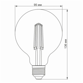 LED  VIDEX Filament G95FAD 7W E27 2200K   (VL-G95FAD-07272) 4