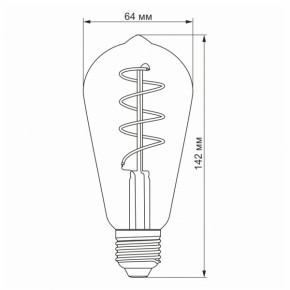 LED  VIDEX Filament ST64FASD 5W E27 2200K   (VL-ST64FASD-05272) 4