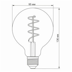 LED  VIDEX Filament G95FASD 5W E27 2200K   (VL-G95FASD-05272) 5